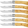 Набор в деревянной коробке из 6 ножей OPINEL №7 NATURE, нержавеющая сталь, рукоять самшит, гравировка 001555