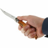 Нож филейный OPINEL №10, нержавеющая сталь, рукоять оливковое дерев, чехол, деревянный футляр 001090
