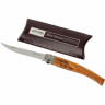 Нож филейный OPINEL №10, нержавеющая сталь, рукоять оливковое дерев, чехол, деревянный футляр 001090