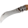 Нож грибника OPINEL №8, нержавеющая сталь, рукоять дуб, чехол, деревянный футляр 001327