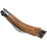 Нож грибника OPINEL №8, нержавеющая сталь, рукоять дуб, чехол, деревянный футляр 001327