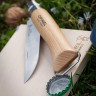 Нож OPINEL №10, нержавеющая сталь, рукоять из бука, со штопором