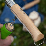 Нож OPINEL №10, нержавеющая сталь, рукоять из бука, со штопором