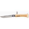 Нож OPINEL №10, нержавеющая сталь, рукоять из бука, со штопором