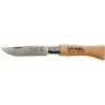 Нож OPINEL №4, нержавеющая сталь, рукоять из бука 121040