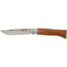 Нож OPINEL №6, нержавеющая сталь, ореховая рукоять в картонной коробке 002025