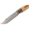 Нож OPINEL №7, нержавеющая сталь, рукоять из бука, с кожаным темляком 001372