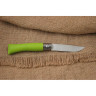 Нож OPINEL №7, нержавеющая сталь, зеленый 001425