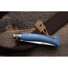 Нож OPINEL №7 TREKKING, нержавеющая сталь, кожаный темляк, синий 001441