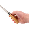 Нож OPINEL №8, нержавеющая сталь, дубовая рукоять в картонной коробке 002021