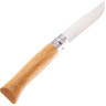 Нож OPINEL №8, нержавеющая сталь, рукоять дуб, гравировка собака, 002335