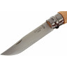Нож OPINEL №8, нержавеющая сталь, рукоять из бука, с кожаным темляком 001321