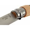 Нож OPINEL №8, нержавеющая сталь, рукоять из бука, с кожаным темляком 001321