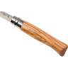 Нож OPINEL №8, нержавеющая сталь, рукоять оливковое дерево, деревянный футляр, чехол 001004