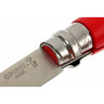 Нож OPINEL №8 TREKKING, нержавеющая сталь, кожаный темляк, красный 001705