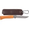Нож Opinel №8 Carbon, рукоять из бука, чехол, деревянная коробка