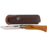 Нож Opinel №8 Carbon, рукоять из бука, чехол, деревянная коробка