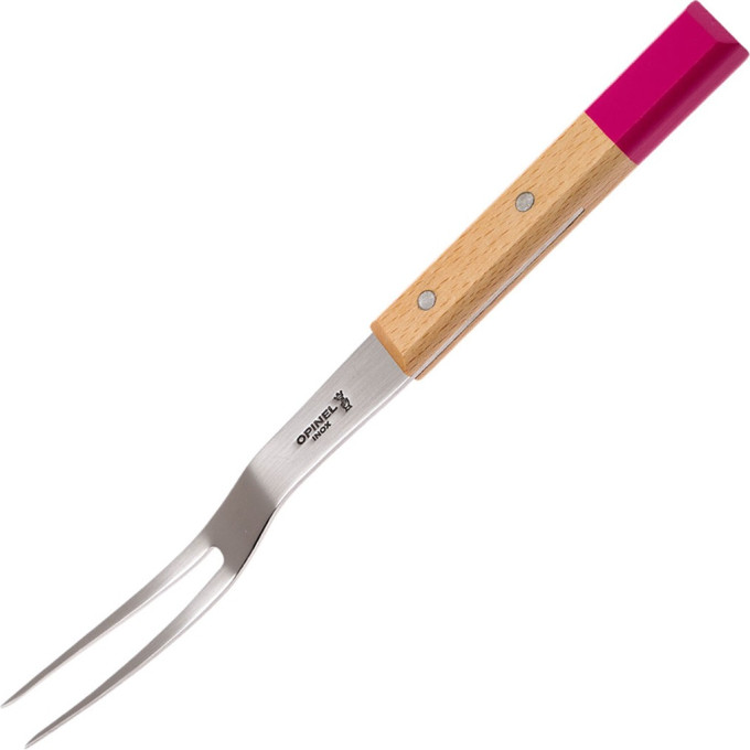 Вилка для нарезания мяса OPINEL №124, деревянная рукоять, нержавеющая сталь, 002131