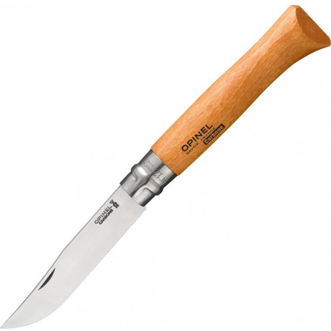 Нож OPINEL №12, углеродистая сталь, рукоять из дерева бука, блистер 001256