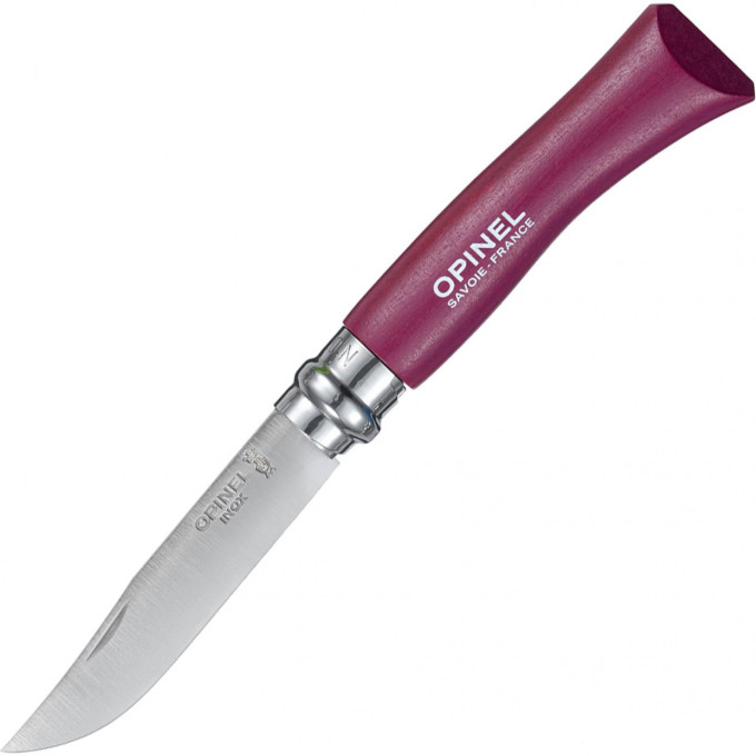 Нож OPINEL №7, нержавеющая сталь, фиолетовый, блистер 001609