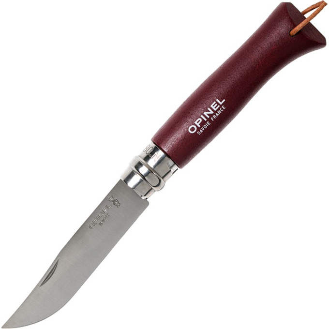 Нож OPINEL №8 TREKKING, нержавеющая сталь, бордовый 002213