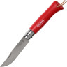 Нож OPINEL №8 TREKKING, нержавеющая сталь, красный, с чехлом 001890