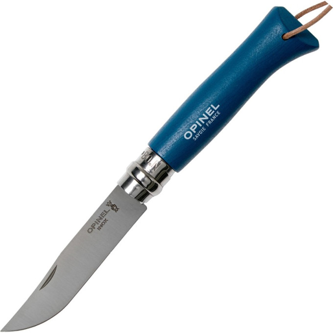 Нож OPINEL №8 TREKKING, нержавеющая сталь, синий, с чехлом 001891