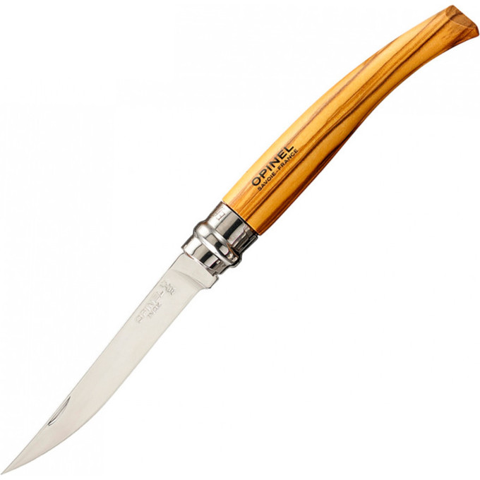 Нож филейный OPINEL №10, нержавеющая сталь, рукоять оливковое дерево 000645