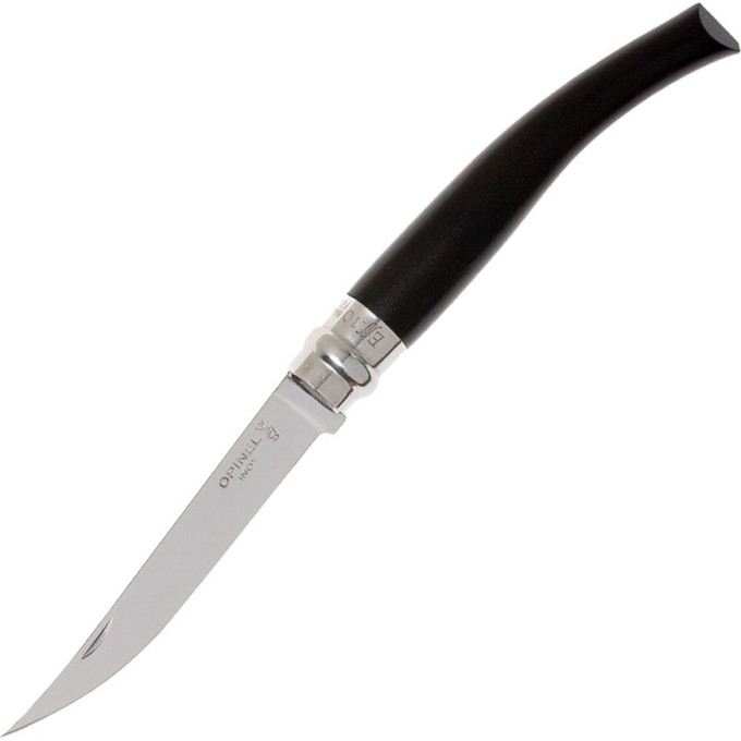 Нож филейный OPINEL №10, нержавеющая сталь, рукоять эбеновое дерево, картонная коробка 001708