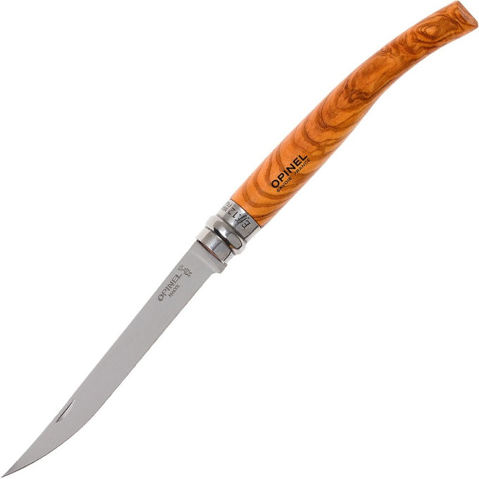 Нож филейный OPINEL №12, нержавеющая сталь, рукоять оливковое дерево 001145
