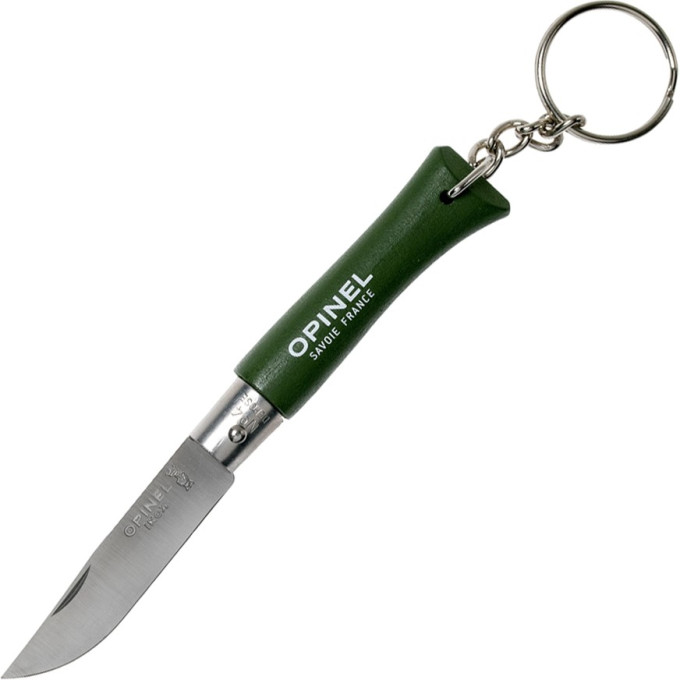 Нож-брелок OPINEL №4, нержавеющая сталь, зеленый, 002054
