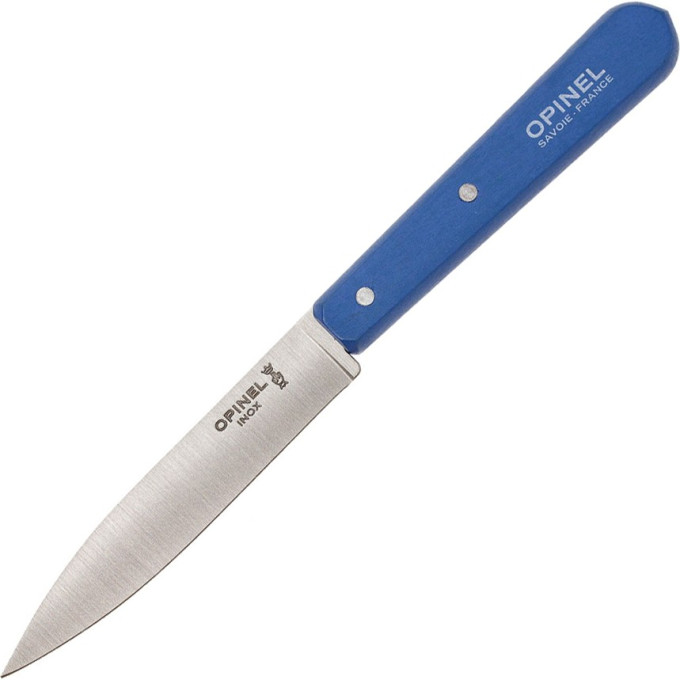 Нож столовый OPINEL №112, деревянная рукоять, блистер, нержавеющая сталь, голубой 001917
