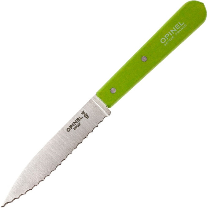 Нож столовый OPINEL №113, деревянная рукоять, блистер, нержавеющая сталь, зеленый 001920