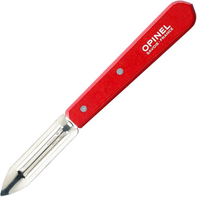 Нож для чистки овощей OPINEL, деревянная рукоять, блистер, нержавеющая сталь, красный 002047