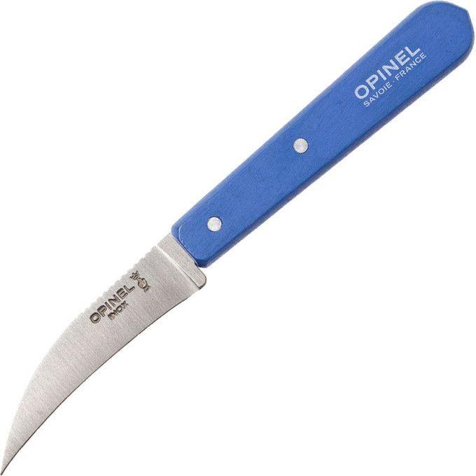 Нож для чистки овощей OPINEL №114, деревянная рукоять, нержавеющая сталь, синий, блистер, 001927