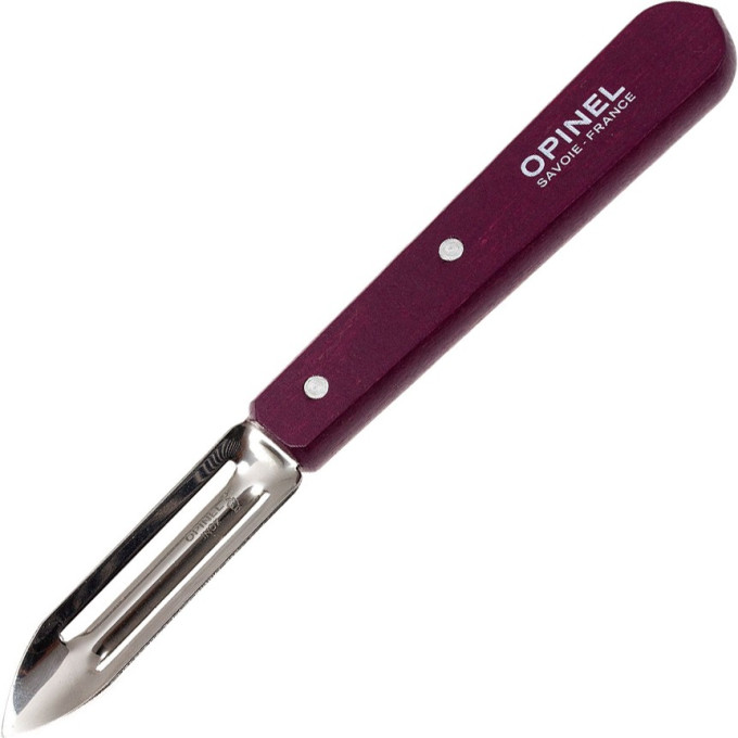 Нож для чистки овощей OPINEL №115, деревянная рукоять, нержавеющая сталь, сливовый, блистер, 001929