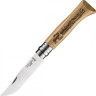 Нож OPINEL №8, нержавеющая сталь, рукоять дуб, гравировка олень, 002332