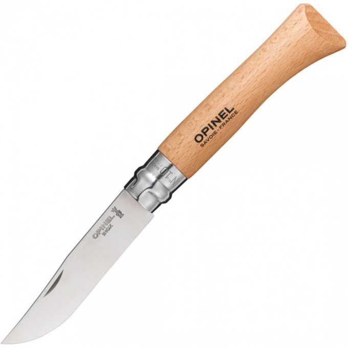 Нож OPINEL №10, нержавеющая сталь, рукоять из бука 123100