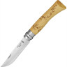 Нож OPINEL №7 NATURE, нержавеющая сталь, рукоять самшит, гравировка листья 001551