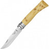Нож OPINEL №7 NATURE, нержавеющая сталь, рукоять самшит, гравировка следы 001550