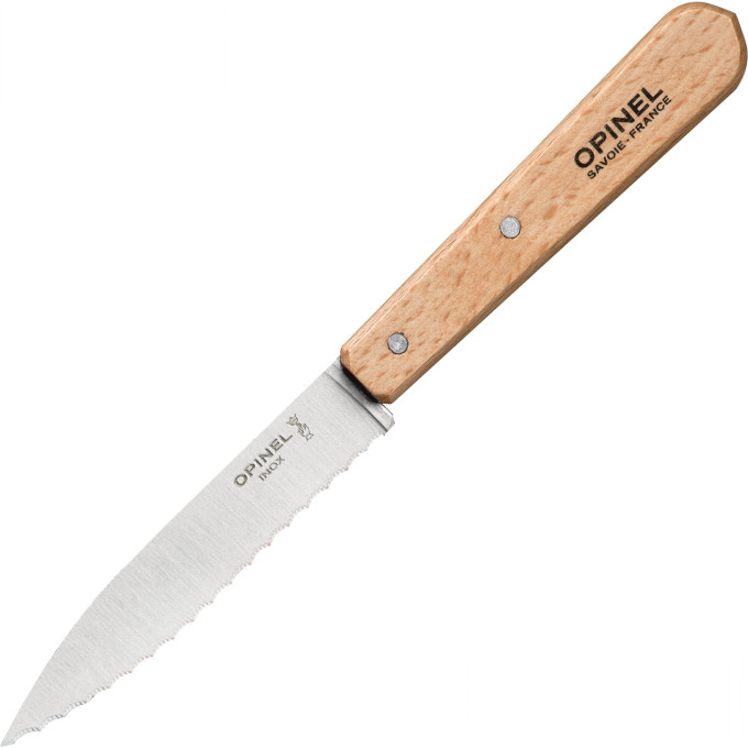 Нож столовый серрейторный OPINEL №113, деревянная рукоять, нержавеющая сталь, 001918