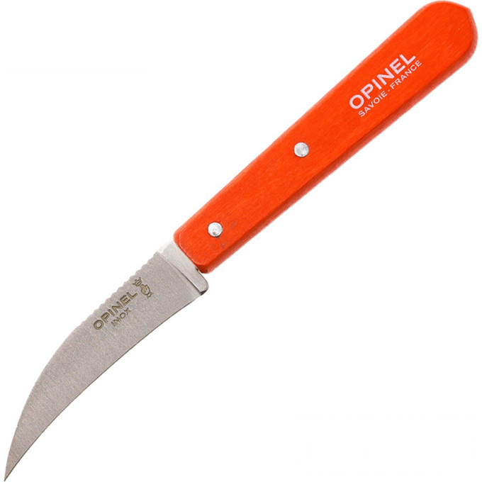 Нож для чистки овощей OPINEL №114, деревянная рукоять, нержавеющая сталь, красный, блистер, 001926