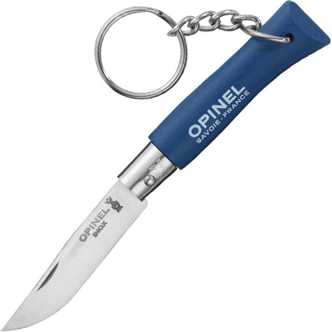 Нож-брелок OPINEL №4, нержавеющая сталь, синий, 002053